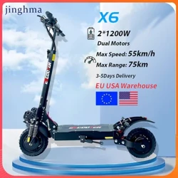 ʻO ke alanui ʻelua huila ʻelua huila ʻelua Hub 2400w Escooter Scooter Electric Folded Scooter 48v Dual Motor Double Spring Suspension.