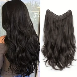 Extensions de cheveux synthétiques longues ondulées en forme de U, Extensions de cheveux à clips de 16 pouces/20 pouces/24 pouces, accessoires capillaires pour femmes