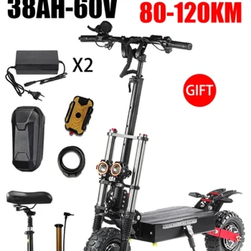 6000W Dual Motor para adultos S3ELECTRIC SCOOTER 60V-21700 BATERÍA 120 km Rango de 400 kg de carga máxima Freno hidráulico de 3-5 días Entrega