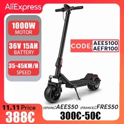 Eu Shipping 1000W 36V 15AH Mächteg Erwuessenen elektresche Scooter Off-Strooss Punktéierungsschutz 10 UK Wide Solid Reifen Hydraulesch Bremsen