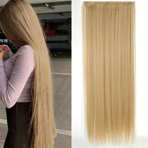 DUTRIEUX-Extensión de pelo sintético para mujer, pelo liso y largo de 80CM, peluca con Clip, postizo resistente al calor