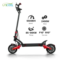 Modur Deuol 2400w Diweddaraf yr UE 52v Sgwter Trydan Plygadwy i Oedolion 65km/awr Ystod 85-95km Sgwter Trydan