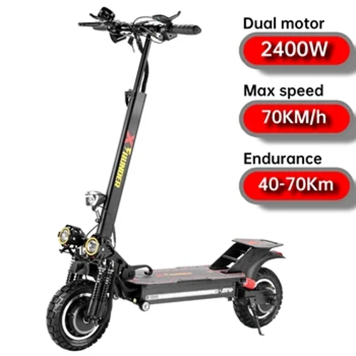 EU-lager Rask levering lafly Sammenleggbar elektrisk scooter for voksne 2400W 48V 28AH Kraftig Makshastighet 70km/t Rekkevidde 80km Hydraulisk brems