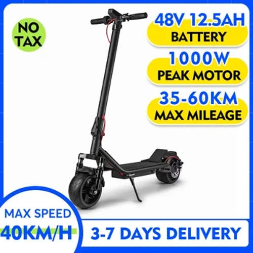 UE ES01 PEAK 1000W 48V 12,5Ah Scooter elétrico adulto com motor duplo Velocidade 45 km / h Alcance 60 km Pneus de 9 polegadas Scooter elétrico dobrável