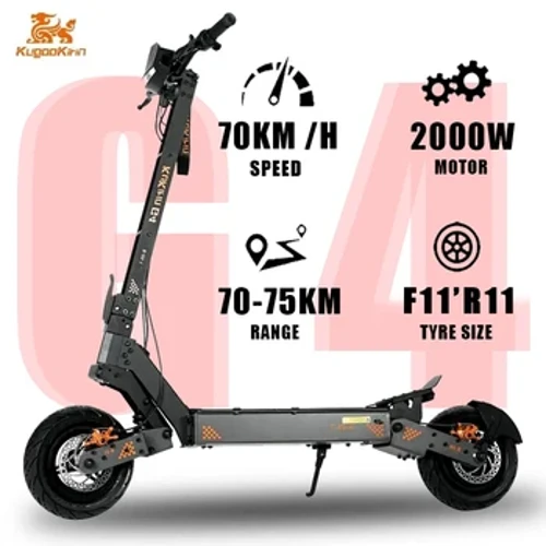 Kugookirin G4 2000w Modur sengl warws UE sgwter trydan oedolion 60v cyflymder hyd at 70km/h ystod 80km sgwter trydan plygadwy