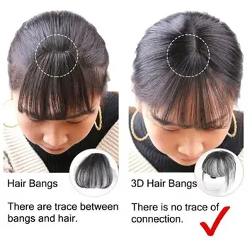 Cabello Natural para la frente, flecos falsos, peluca con flequillo de aire, pieza de peluca con flequillo Invisible, extensión con Clip, accesorios para flequillo de cabello