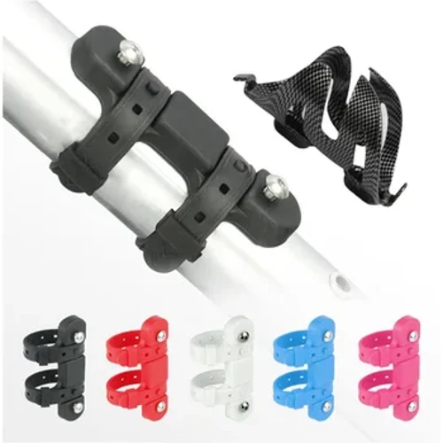 Sykkel Vannflaskeholder Adapter 5 farger Silikon Flaskebur Stropp Setepinne Gaffel Ramme Multi Location Montering Sykkeldeler