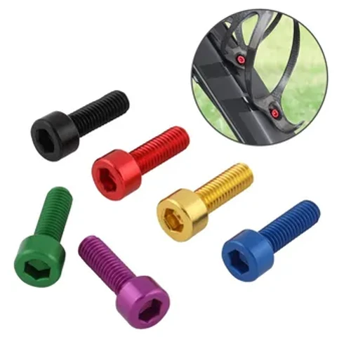1PC Paʻa Paʻa Paʻa Paʻa Paʻa Paʻa Paʻa Paʻa Aluminum Alloy ʻO ka ʻOmole Wai Cage Bolts Bike Kettle Rack Screw MTB Alanui Paʻa Paʻa Paikikala Mea
