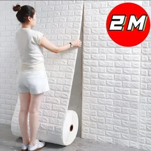 Sticeri Wal Brics 2m 3D Addurn DIY Papur Wal Dal Dŵr Hunan-gludiog ar gyfer Ystafell Blant Ystafell Wely Cegin Addurn Wal Cartref 70cm*2m