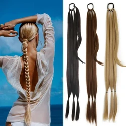 DIY Ponytail Extensions Synthetesch Boxing Braids Ponytail Hoer Seil Fir Fraen Héich Temperatur Fiber Black Brown Ponytail