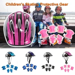 7 unids/set rodilleras y coderas para niños, conjunto de equipo de protección, equipo de seguridad para patines, ciclismo, bicicleta, deportes de skate