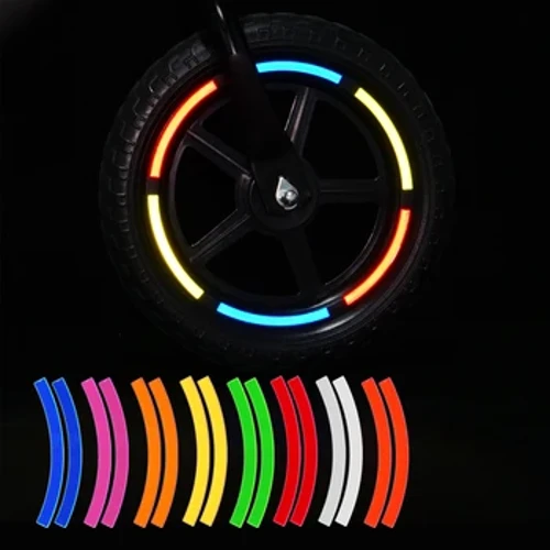 Miếng Dán Phản Quang Lốp Xe Nhãn Dán An Toàn Màu Sắc Trẻ Em Xe Đạp Cân Bằng Nhãn Dán Phản Quang Bánh Xe Decal Xe Đạp Phụ Kiện