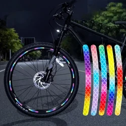 Mountain Bike Rainbow Cool Highlight Reflektive Stickers Motorrad Noctilucence Sécherheet Warnung Stickers Vëlo Reifen Ornamenter