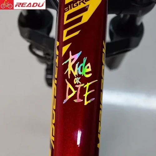 MTB-pyörän runkotarrat Ride or Die Top Tube Tarrat Polkupyörän tarrat Koristeelliset runkotarrat Pyörän tarrat Pyörätarra 1kpl
