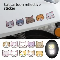Motorcycle Helmet Stickers 10pcs Waterproof Reflective Cat Style Motorcycle Helmet Decals Self-adhesive Night Warning Signs