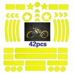 42 STK Sykkelkropp reflekterende klistremerke Night Safety Logo Grid Stripe Advarsel Strip MTB Scooter Hjelm Body Reflekterende klistremerke