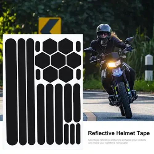Miếng Dán Phản Quang Cho Mũ Bảo Hiểm Xe Máy Dải Bảo Vệ Phản Quang Đen Dán Decal Cho Mũ Bảo Hiểm Xe Đạp Xe Kéo Xe Đạp