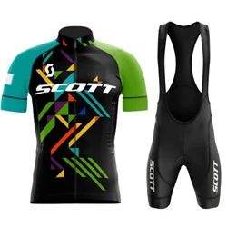 2024 SCOTT Cykeltröja Set Herr Cykel Kortärmad Cykelkläder Cykel Maillot Cykeltröja Bib Shorts