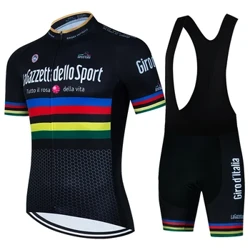 Italiya Turi Erkaklar velosiped formasi to'plamlari Velosiped qisqa yengli velosiped kiyimlari Velosiped Maillot nafas oladigan velosiped formasi bib shortilari