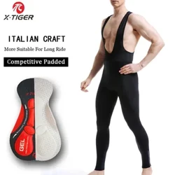 X-Tiger Hele Zwarte 5D GEL Pad Pro Fietsen Bib Broek MTB Bike Fietsbroek Anti-zweet Sneldrogend Mountian Bike Bib Broek