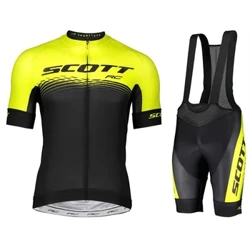 2024 SCOTT Wielertrui Set Fietspak Fiets Korte Mouw Fietskleding Fiets Maillot Wielertrui Bib Shorts