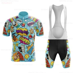 Explosive Comics Txirrindularitzako elastikoak Udako Gizonezkoen Bizikleta Mahuka Motzak Txirrindularitzako Arropa Bizikleta Maillot Txirrindularitzako Maillotak Bib Shorts