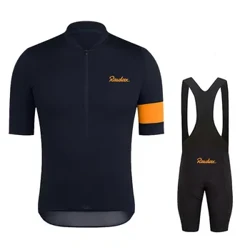 Raudax Nam Ngắn Tay Đi Xe Đạp Jersey Bộ Ropa Ciclismo Hombre Mùa Hè Đi Xe Đạp Quần Áo Ba Môn Phối Hợp Yếm Quần Short Phù Hợp Với Xe Đạp Đồng Nhất
