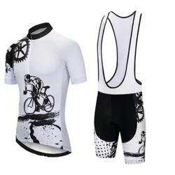 2021 Mới Đi Xe Đạp Áo Có 20D Quần Short Yếm MTB Đồng Phục Xe Đạp Quần Áo Nhanh Khô Xe Đạp Bộ Nam Tay Ngắn chu Kỳ Phù Hợp Với