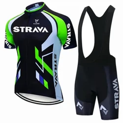 Strava Velosipedlari Velosiped formasi to'plami MTB Erkaklar Velosipedi Maillot Yozgi Velosiped T-ko'ylak Bib Shorts Kostyum Triatlon Tog' Velosipedi Kiyimlari