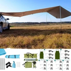 Lều Cắm Trại Gia Đình Ô Tô Suv Bên Mái Mái Nơi Trú Ẩn Xe Ô Tô, Xe Tải Tấm Che Nắng Tán Chống Tia UV Chống Nước Chống Mưa Bạt Phủ Ô Tô
