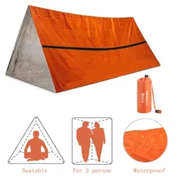 2 Người Nơi Trú Ẩn Khẩn Cấp Bivy Tồn Tại Lều Bộ Mylar Ống Lều Túi Ngủ Chống Nước Ngoài Trời SOS Nhiệt Chăn Có Thể Tái Sử Dụng