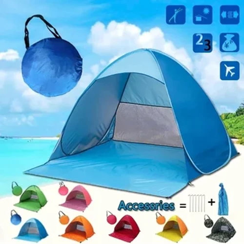 I-Automatic Instant Pop Up Tent Potable Beach Tent Lightweight Outdoor UV Protection Camping Ukudoba Itende Isiphephelo Selanga
