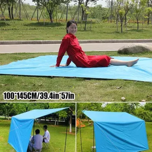 100*145cm Ënnerstand Zelt Tarp Strand Waasserdicht Schiet Canopy Pool Hängmatt Markis Gaart Reen Camping Ouni Pole