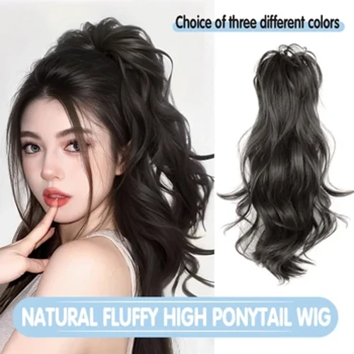 50cm Héich Ponytail Curly Hoer Perück Clip Soft Lang Curly Fake Hoer Charmant DIY Styling flauscheg Hoerverlängerungen Fir Fraen Meedercher