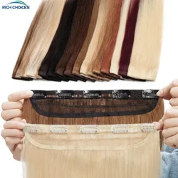 10 "-24" Kẹp Trong Phần Mở Rộng Tóc Con Người Thật 100% Tóc Sợi Ngang Một Mảnh Kẹp Thẳng Tự Nhiên Bộ Tóc Giả dành Cho Nữ