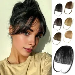 Wispy Bangs Extensions Svart Brun Blond Dame Bangs Natural Frynser Ekte hår Clip-in Bangs for kvinner Wispy panne for utseende
