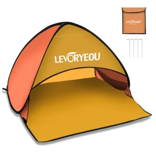 LEVORYEOU Strandtält Flerfärgat Mini Strandsolskydd Skyddstak Instant Pop-up tält Utomhus Strandtält Skydd med bärväska