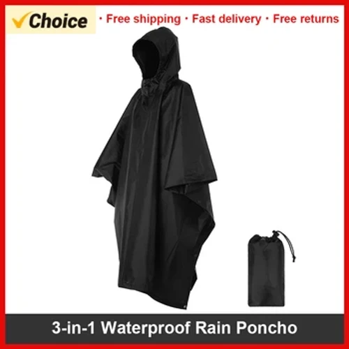 3 Trong 1 Chống Nước Áo Mưa Nhẹ Có Mũ Áo Mưa Dã Ngoại Thảm Chăn Nơi Trú Ẩn Mặt Trời Cho Cắm Trại Đi Bộ Đường Dài đi Xe Đạp