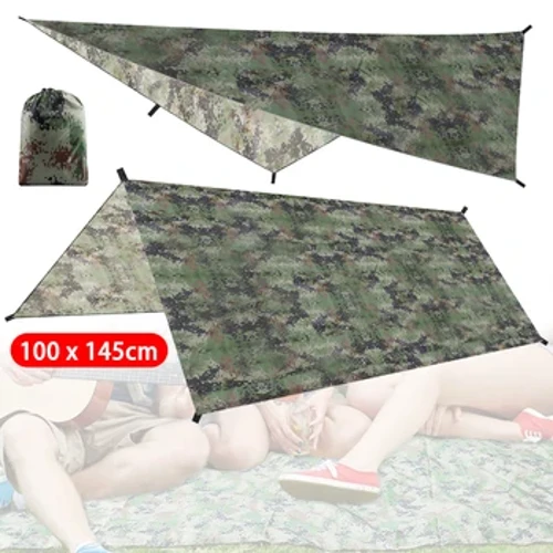 Utendørs stort vanntett camping telt tarp ly hengekøye markise solskygge regn fluedeksel 100x145cm