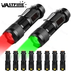 10 pakki mini LED taskulamp roheline/punane suumitav taktikaline taskulamp Kaasaskantav taskulamp Reguleeritav taskulamp matkamiseks