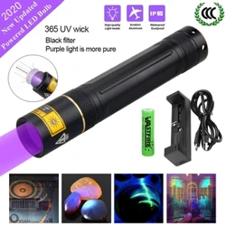 5W Tactical Hunting Flashlight UV Pen Light 365nm Ultraviolet Blacklight Detector para sa Ihi ng Aso+18650 Baterya+USB Charger