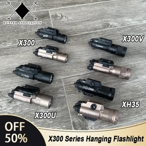 Taktiki Surefir X300 X300U Ultra X300V XH35 metal pistolet ýaragly strobe LED yşyk 20 mm demir ýol howa menzili asma aw çyrasy
