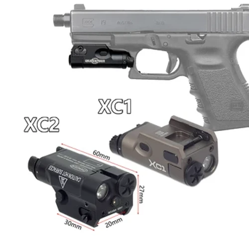 Chiến Thuật SureFire XC1 XC2 Đèn Pin LED Nâng Cấp Kim Loại Súng Ngắn Hướng Đạo Đèn Pin Glock 17 18C 19 Airsoft Vũ Khí Súng Ánh Sáng Lanterna