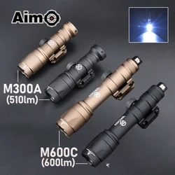 WADSN Airsoft Surefir M600C M600 M300 Tactical Scout Light AR15 Rifle Våpen Lommelykt LED Jakt Spotlight SF M300A Gun lampe