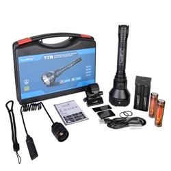 Trustfire T70 Potentzia handiko Led Linterna 2300Lumen 1000KM Beam Range Kanpoko Linterna Indartsua Ehizarako Urruneko Etengailuarekin