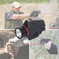 Tactical Nylon LED Weapon Light Scout Red Laser Sight For Pistol Glock 17 Flashlight Hunting 20mm Rail Mount with Battery