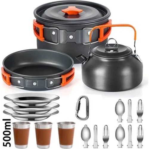 Camping Kachen Set Outdoor Aluminium Liichtgewiicht Ausrüstung Camping Kachgeschir Kit Fir Reesen Trekking Wandermaterial