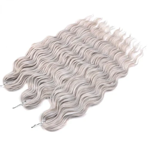 Anna Hår Syntetisk Løs Deep Wave Braiding Extensions 24 Inch Water Wave Braid Hår Ombre Blond Twist Hæklet krøllet hår