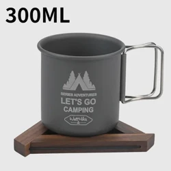 Mwg Gwersylla Awyr Agored 300ML Alwminiwm Alloy Dŵr Cwpan Handle Coffi Plygadwy Cwpan Cwrw Cludadwy Mwg Heicio Teithio Cegin Llestri Bwrdd