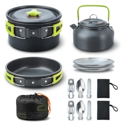 16dílná sada Camping Cooking Set Nesting Camp Cook Set Camping & Turistika Mini nádobí Camping Backpacking Pans